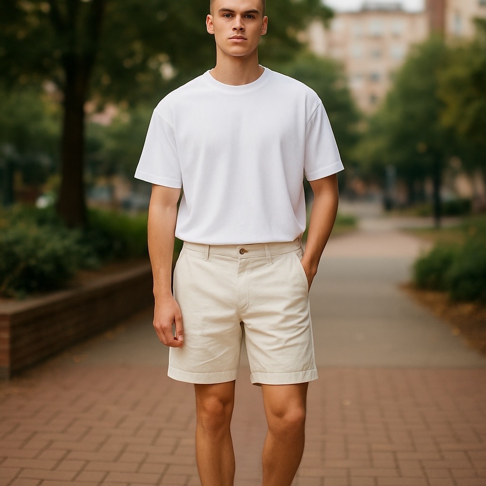 J. Crew Men's Cream Flat Front Shorts